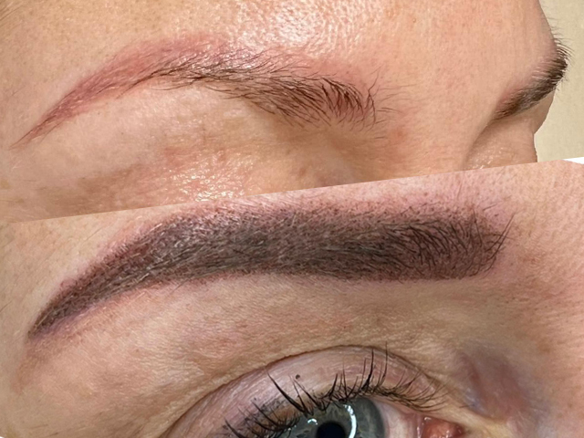 Augenbrauen Vorher-Nachher Bild mit Power Brows